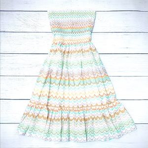 Ludi Pastel Colors Strapless Cotton Lined Dress S